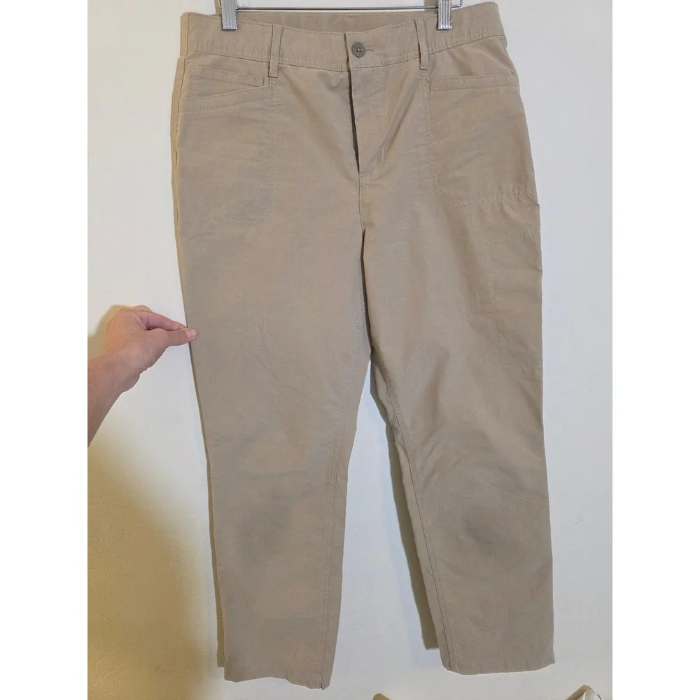 Eddie Bauer Women Tan Khaki Utility Hiking Pants Straight Leg Size 8 23107110